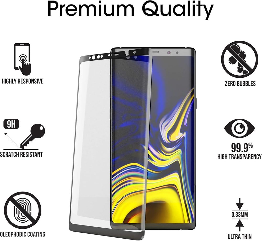 clear tempered glass screen protector for Samsung Galaxy Note 9 by amFilm