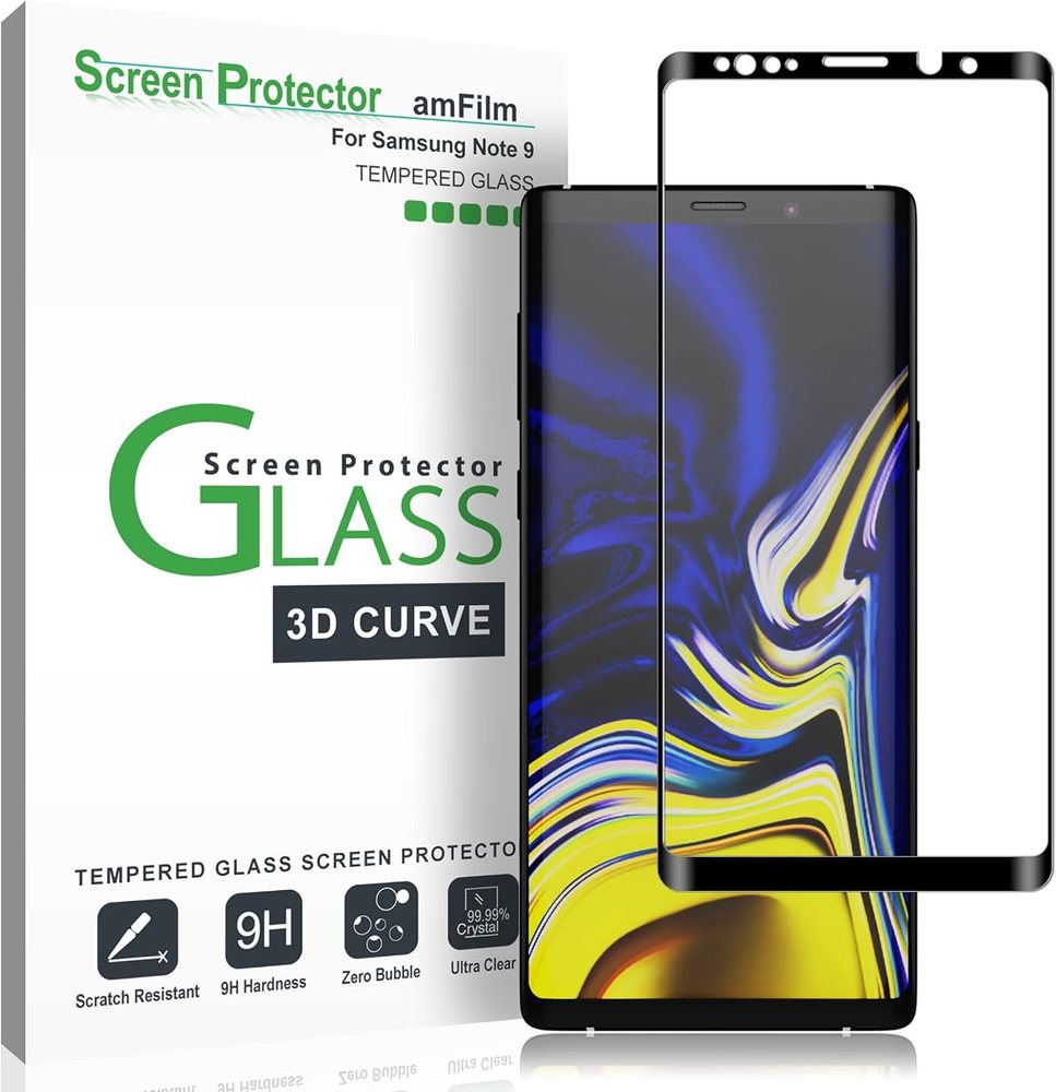 clear tempered glass screen protector for Samsung Galaxy Note 9 by amFilm