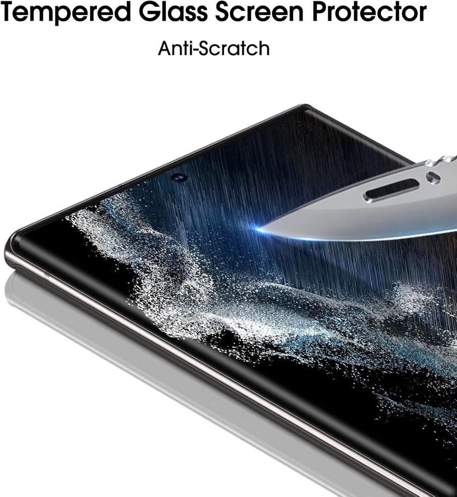 clear tempered glass screen protector for Samsung Galaxy S22 Ultra by amFilm