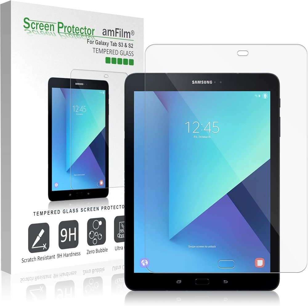 clear tempered glass screen protector for Samsung Galaxy Tab S3 by amFilm