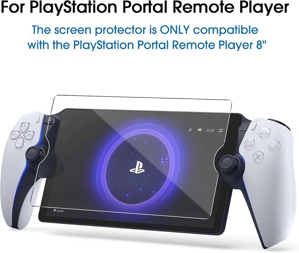 clear tempered glass screen protector for Sony PlayStation Portal by amFilm