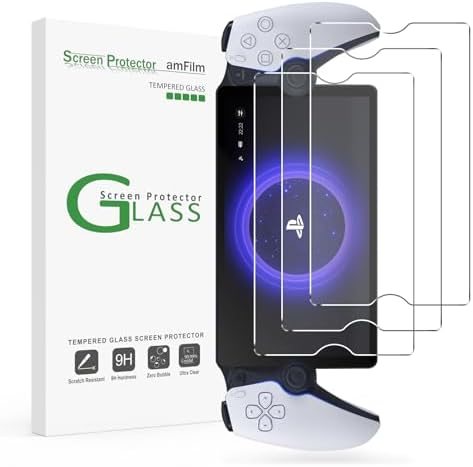 clear tempered glass screen protector for Sony PlayStation Portal by amFilm