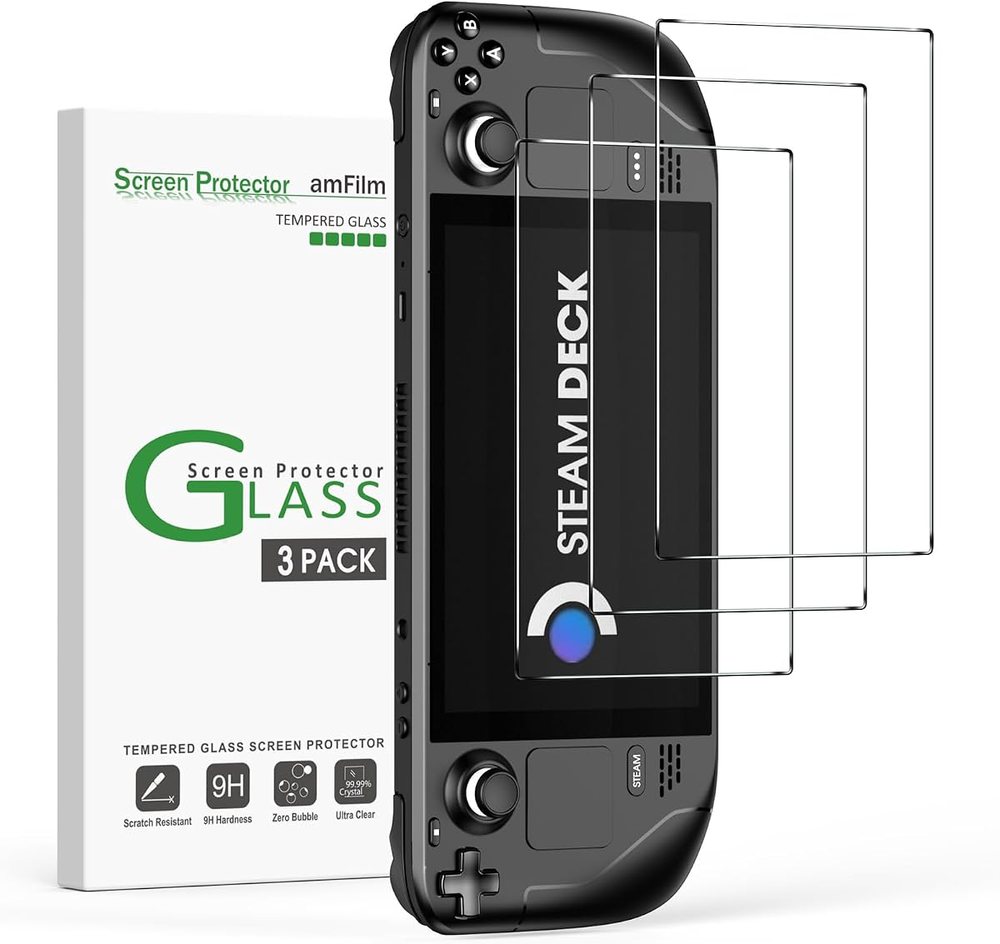 clear tempered glass screen protector for Steam Deck by amFilm